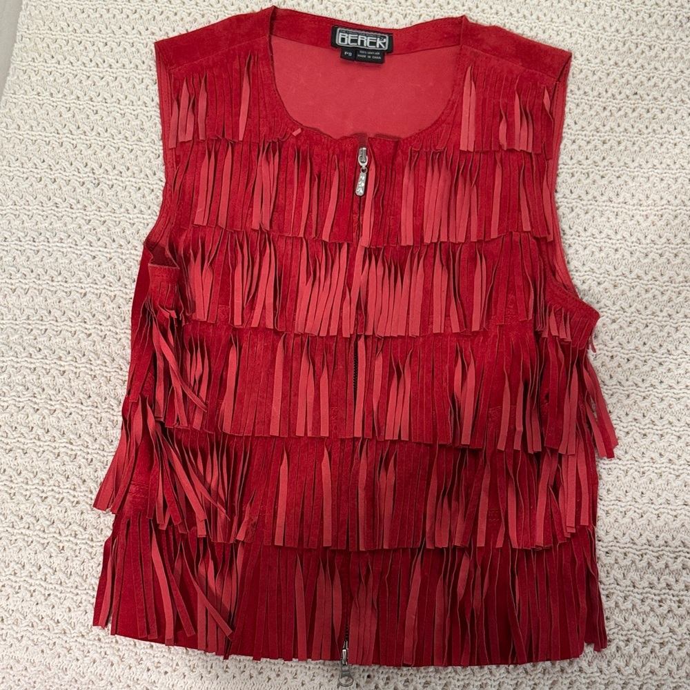 Red Fringe Women's Top